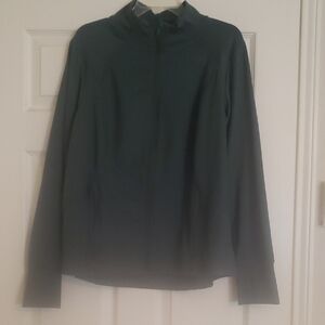 Emerald Green Zip Up Spandex Polyester Jacket
